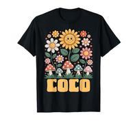 Coco Mother’s Day Floral Sunflower Mushroom Style T-Shirt