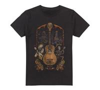 Coco Painted Poster With Guitar, Ernest, Miguel And Hector T-Shirt Black Coco Black S