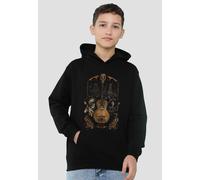 Coco Painted Poster With Guitar, Ernest, Miguel And Hector Youth Kids Pull-Over Hoodie, Black Disney Black 9-11 Years
