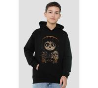 Coco Painted Poster With Miguel Skull, Hector And Ernesto Youth Kids Pull-Over Hoodie, Black Disney Black 7-8 Years