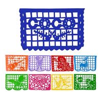 Coco Papel Picado Banner | Mexican Party Decorations | 10 Large Colorful Plastic Flags (16 ft) | Mexican Banner with Disney Coco Movie Scenes | Holiday and Birthday Party Decor by TexMex Fun Stuff