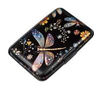 Coco Rossi Credit Card Holder RFID Aluminum Wallet Card Case Mini Business Cards Holder Metal ID Case for Men Women, Dragonflies