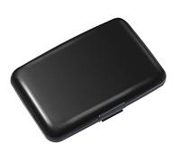 Coco Rossi RFID Blocking Credit Card Holder,Mini Aluminum Slim Hard Card Holders Metal Wallet for Men or Women, Black, S, Modern