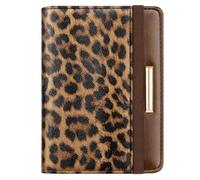 Coco Rossi RFID Blocking Travel Passport Cover - Rose Gold Floral Pattern with Elastic Band for Women
