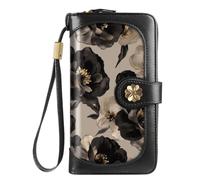 Coco Rossi Wallets for Women Multi Card Holder Wallet Clutch Wallet Card Holder Organizer Ladies Purse with Wrist strap Purse, Champagne Rose, long purse