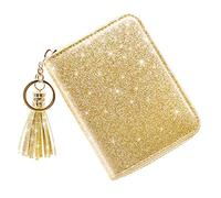 Coco Rossi Women's Small Credit Card Wallet RFID Glitter Cute Credit Card Holder Wallets for Women, A Glitter Gold, Small, Stylish Cute