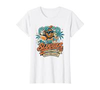 Coco Slugger Baseball Retro Coconut Sports Beach Ball Summer Value Graphic T-Shirt, Women, White, S