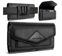 COCO STARKE Leather Phone Holster Belt Loop Phone Belt Holder for Men Carrying Pouches Wallet Black for iPhone 17 16 15 14 13 12 14Pro/Pro Max Phone Case Samsung Motorola,Compatible with Case/Cover