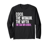 Coco The Woman The Myth The Bad Influence Cool Vintage Long Sleeve T-Shirt