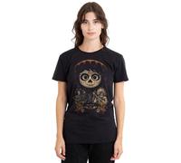 Coco Women's Coco Painted Poster with Miguel Skull, Hector and Ernesto Ladies T Shirt, Black T-Shirt