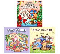 Coco Wyo Cozy Colouring Books 3 Books Set (Cozy Corner, Cozy Cuties, Christmas)
