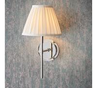 cocoa and carla cream cotton shade wall light in bright nickel