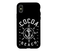 Cocoa Beach Florida Compass Rose Vintage Nautical Anchor Case for iPhone X/XS