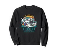 Cocoa Beach Florida Retro Sun Sand Surf Surfing Palm Trees Sweatshirt
