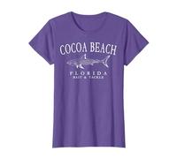 Cocoa Beach Florida Shark Fishing Arched White Letters T-Shirt