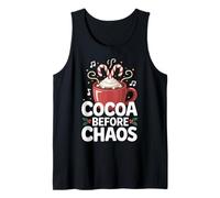 Cocoa Before Chaos Funny Christmas Xmas Hot Cocoa Tank Top
