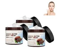 Cocoa Butter Body Cream, Long-Lasting Natural Organic Moisturizing Cocoa Butter Repairing Balm, Multi-Use Balm for Men, Women and Even Babies, Non-Sticky, Deep Nourishment (3PCS)