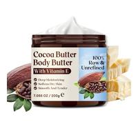 Cocoa Butter Body Lotion, 100% Raw & Unrefined For Dry Skin, Body Moisturiser for Dry Skin, Even Skin Tone, Removes Age Spots & Dark Spots, Body Cream for Women & Men, For All Skin Type