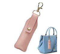 Cocoa Butter Holder Keychain - PU Leather 4.92x1.77 inch 25g | Lip Cream Keychain, Portable Lipstick Case, Fits Standard Round Square Tubes, Lucidal Container