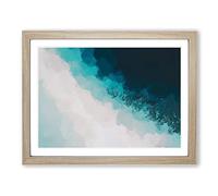 Cocoa Island Beach In Abstract Modern Art Framed Wall Art Print, Ready to Hang Picture for Living Room Bedroom Home Office Décor, Oak A3 (46 x 34 cm)