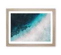 Cocoa Island Beach Painting Modern Art Framed Wall Art Print, Ready to Hang Picture for Living Room Bedroom Home Office Décor, Oak A2 (64 x 46 cm)