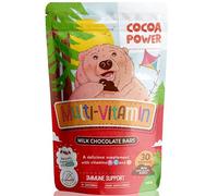 Cocoa Power Vitamin Chocolate - Kids Multivitamin with Vitamins A, C, D, One Month Supply (60 Count, x2 Packs), Ages 3 to Adult | No Added Sugar, No Sweeteners, Perfect Gummy Alternative