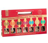Cocoa Tree Hot Chocolate Stirrers 7 Gourmet Flavours Assorted with Spoon For Chocolate Lovers Xmas Gift
