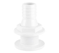 Cocoarm 1 1 4in Thru Hull Fitting White Plastic Thru Hull Connector 94mm Length 25mm Inner Diameter Easy Install Direct Replacement for Marine Boat Bilge Pump Hose