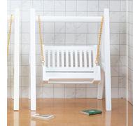 Cocoarm 1:12 Scale Miniature Porch Swing, Birch Wood White Finish for
