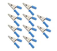 Cocoarm 10 Pcs Clip Brass Battery Test Clamp 20mm Opening 30A Electric Test Clip with PVC Covers for Electrical Testing Voltage Testers Car Truck Battery Charger (Blue)