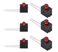 Cocoarm 100Pcs LED Holder, Plastic 3mm LED Lampshade 90 Degree Bend, Single Hole Lamp Holder, Upright Mount, Pin Protection, for PCB Industrial Control Components (Red)