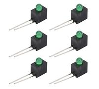 Cocoarm 100Pcs LED Holder, Plastic 3mm LED Lampshade 90 Degree Bend, Single Hole Lamp Holder, Upright Mount, Pin Protection, for PCB Industrial Control Components (Green Light)