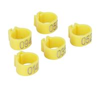 Cocoarm 100Pcs Numbered Bird Foot Rings for Pigeons, Easy Identification, Efficient Management, Lightweight, Suitable for Homing Pigeons or Most Adult Birds (Yellow)