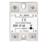 Cocoarm 10A Solid State Relay Module, SSR AC Input 90 AC Output 24 480V, with Insulating Plastic Cover Fast Switching No Noise, for Military Aerospace Lighting Electronics