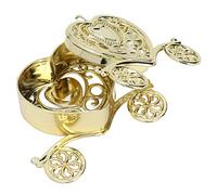 Cocoarm 12PCS Wedding Candy Box Plastic Heart Shaped Gift Box 10.4 X 9 X 3.3 Cm Hollow Design Fillable Favor Container for Weddings Valentines Day Birthday Party (Gold)