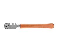 Cocoarm 130MM 6 Wheel Glass Cutter, Professional Tool with Carbide Wheels for Precise Thick Glass Cutting 4-10mm and Comfortable Wooden Handle