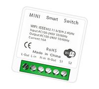 Cocoarm 16A Smart Home Switch, PC V0 Mini Wifi Intelligent Switch with APP Remote Control, Voice Control, Schedule Timer, 2 Way for Lights and Appliances in Small Boxes