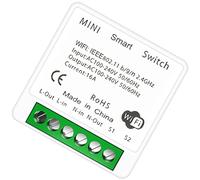 Cocoarm 16A Smart Home Switch, PC V0 Mini Wifi Intelligent Switch with APP Remote Control, Voice Control, Power Restore, 2 Way for Lights and Appliances in Small Boxes