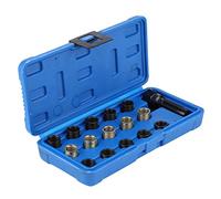 Cocoarm 16pcs Plug Thread Repair Tool with Tap M16 X 1.25, M14 X 1.25mm Car Plug Thread Repair Kit for Repairing Plug Threads, with Portable Case, Hardened Steel Material