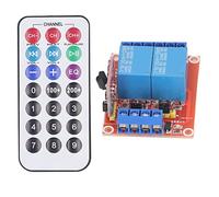 Cocoarm 2 Channel Remote Control Relay Module PCB Infrared Remote Control Relay 10A High Low Bidirectional Actuator 3 Modes for Home Farm Factory Office (24V)