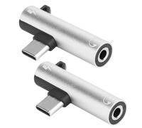 Cocoarm 2 in 1 Type C Adapter, Aluminum Alloy USB C to 3.5mm Headphone Jack Charger Adapter with Simultaneous Charging and Output for LeEco Z17 (Silver)