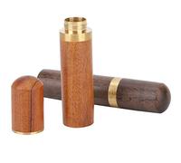 Cocoarm 2 Pcs Ebony Rosewood Needle Storage Box Hand Sewing Needle Organizer Leather Craft Tool Container with Antique Pattern for Embroidery Knitting (Ebony + rosewood)