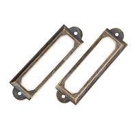 Cocoarm 20 Pcs Drawer Label Frame Antique Style Drawer Signs Shelf Tags for Wooden Boxes Jewelry Boxes Photo Albums with Screws Glue (Green Bronze)