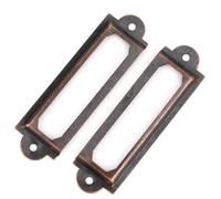 Cocoarm 20 Pcs Drawer Label Frame Antique Style Drawer Signs Shelf Tags for Wooden Boxes Jewelry Boxes Photo Albums with Screws Glue (Red Bronze)
