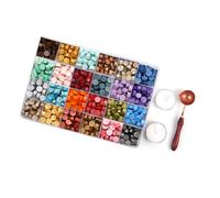 Cocoarm 200 Pieces Wax Seal Beads with Storage Box Sealing Wax for Seal Stamp 24 Color Assorted Beads for Cards Envelopes Wedding Invitations Letter Sealing Crafts (24 Colors(About 600pcs) & Spoon &