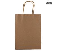 Cocoarm 25 PCS Kraft Paper Bags with Handle 16 X 21.8 X 8cm Large Capacity Party Favor Bags for Shopping Gifts Outings (Kraft paper)