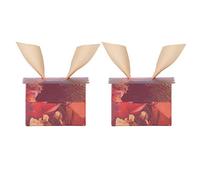 Cocoarm 25 Sets Candy Box Paperboard Favor Box 6.5 X 4.5cm Square Wedding Birthday Christmas Party Candy Chocolate Jewelry Biscuit Packaging (European retro flower [gold wings] trumpet)