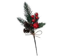 Cocoarm 26cm Christmas Picks Artificial Pine Cones & Red Berries Stems Festive Holiday Decor for Wreaths Trees Table Centerpieces with Lifelike Green Leaves (1)