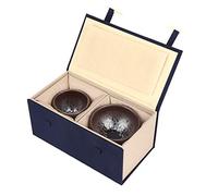 Cocoarm 2Pcs Ceramic Tea Cup Retro Teacup Set High Iron Glaze Microwave and Dishwasher Use 9.3 X 5.5cm 7.4 X 5.8cm for Home Tea Table Office Gift Giving