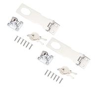 Cocoarm 2PCS Keyed Hasp Locks 201 Stainless Steel Zinc Alloy Twist Knob Cabinet Keyed Lock 2.5in with 4 Keys 12 Screws for Cabinets Doors Drawers Lockers Tool Boxes